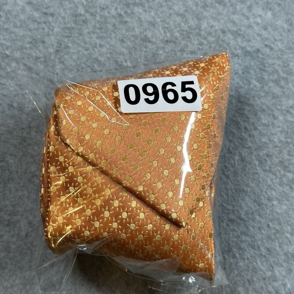 Sunburst Silk Tie Orange Gold Celestial Novelty Wedding Men's Necktie 59x3.5in - Picture 7 of 7